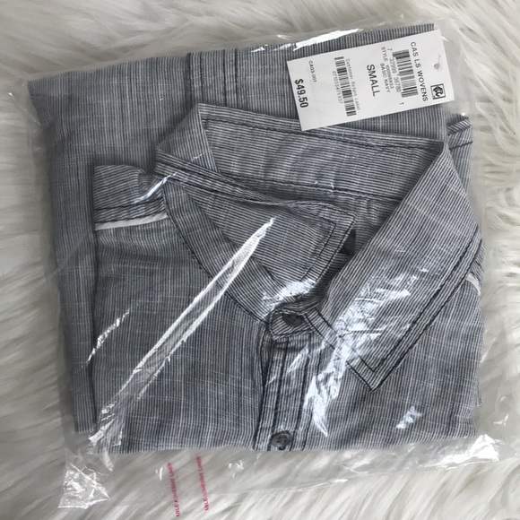 INC Men's Long-Sleeve 2-Pocket Topstitch Button-Down Shirt, Navy Blue, Small S - Picture 13 of 13